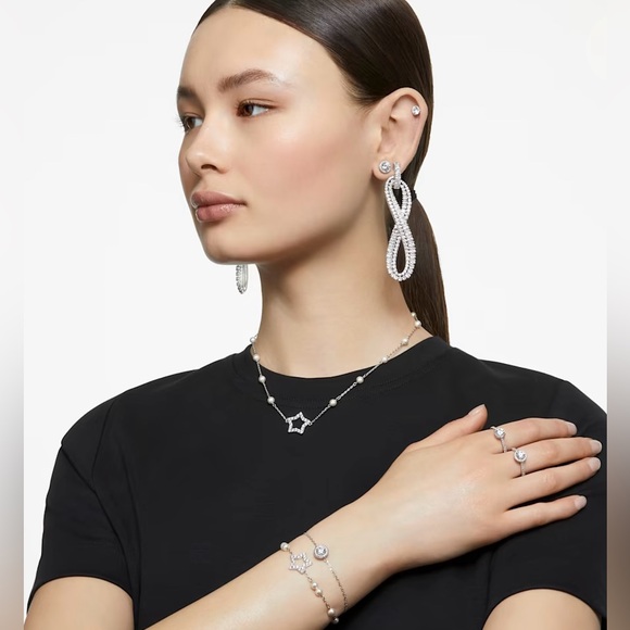 Swarovski Solitaire Stud Earrings | Square | Rhodium Plated | New | Swan Signed - Picture 5 of 9